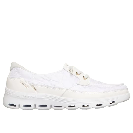 Obrázek produktu Skechers Ženy Slip-ins: Glide-Step Serene - Cozy Fit Newport Shoes v Bílá / Zlatá, Vegan, Pratelné v pračce