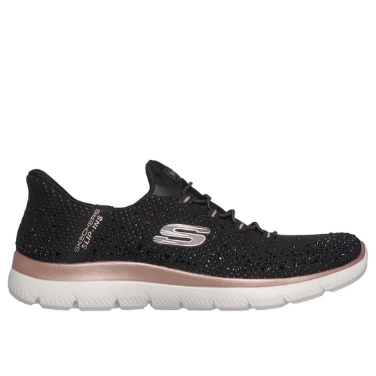 Obrázek produktu Skechers Ženy Slip-ins: Summits - Brilliant Shine Shoes v Černá / Růžové Zlato, Vegan