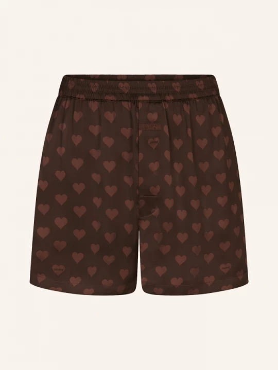 Obrázek produktu Skims Boxerky Sleep Sateen Ze Saténu cocoa heart halfdrop