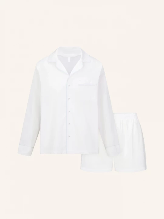 Obrázek produktu Skims Pyžamo Shorty Cotton Poplin Sleep snow contrast