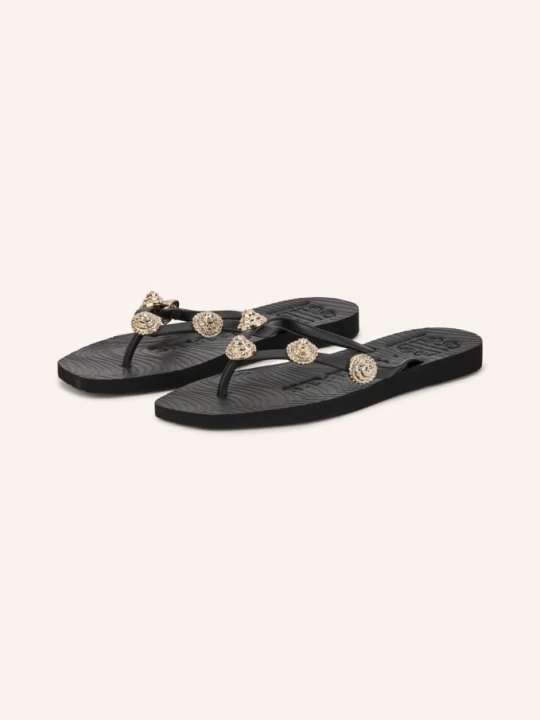 Obrázek produktu Sleepers Žabky Tapered S Ozdobnými Kamínky černá / stříbrná