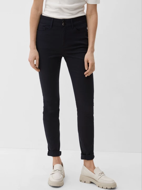Obrázek produktu Slim fit: kalhoty z bavlněného saténu s.Oliver modrá