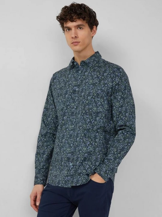 Obrázek produktu Slim fit střih: košile s dlouhými rukávy, celoplošným potiskem a límcem Kent s.Oliver