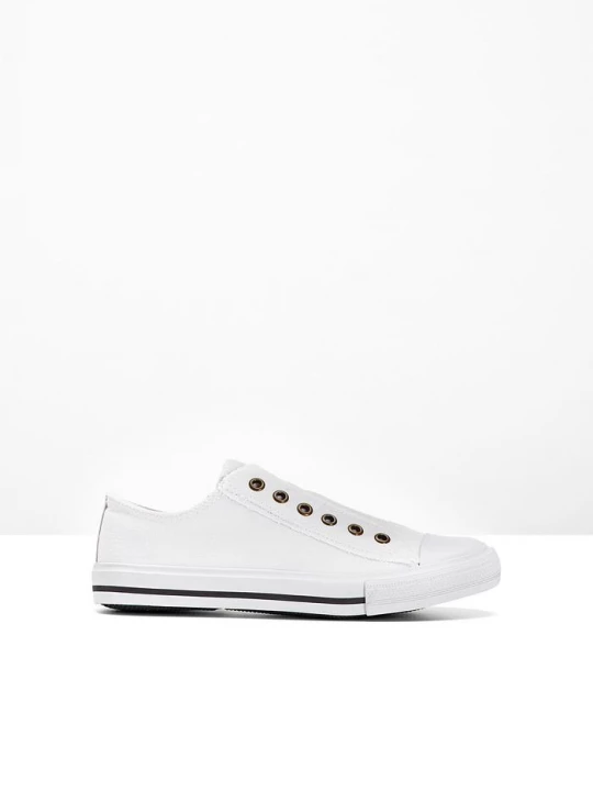 Obrázek produktu Sneakersy wsuwane z bawełnianego płótna BonPrix biały