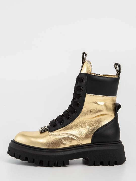 Obrázek produktu Šněrovací kotníkové boty MOSCHINO zlatá barva