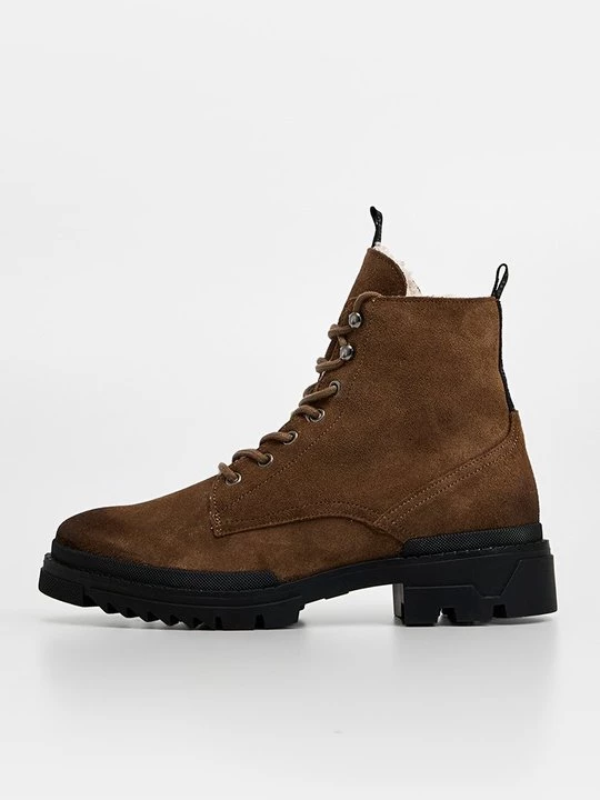 Obrázek produktu Šněrovací kotníkové boty Steve Madden světle hnědošedá