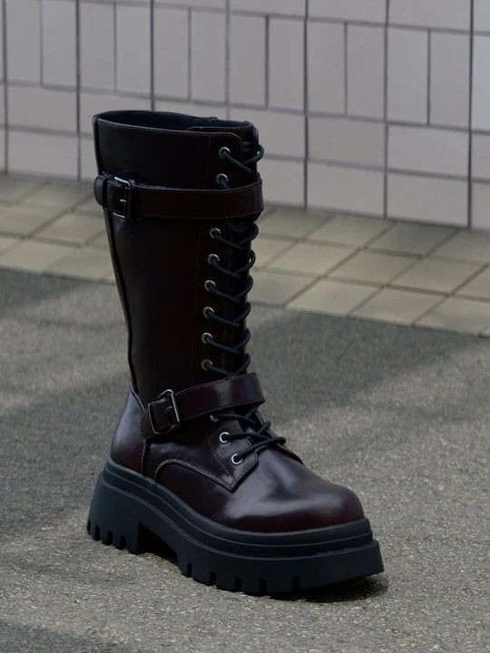 Obrázek produktu Šněrovací vysoké boty Even&Odd Wide Fit By Zalando bordó