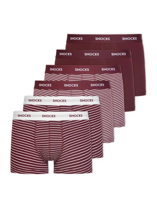 Obrázek produktu SNOCKS Boxerky  světle šedá / rubínově červená / bílá