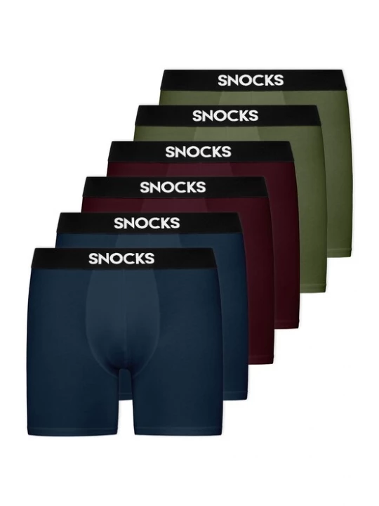 Obrázek produktu SNOCKS Boxerky  tmavě modrá / olivová / burgundská červeň / černá / bílá