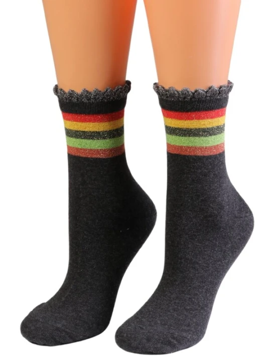 Obrázek produktu Sokisahtel Ponožky 'CAROLE cotton socks with glitter' tmavě šedá