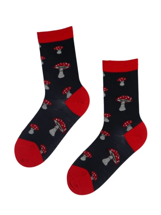 Obrázek produktu Sokisahtel Ponožky 'PUFFBALL merino wool socks with mushroom' mix barev