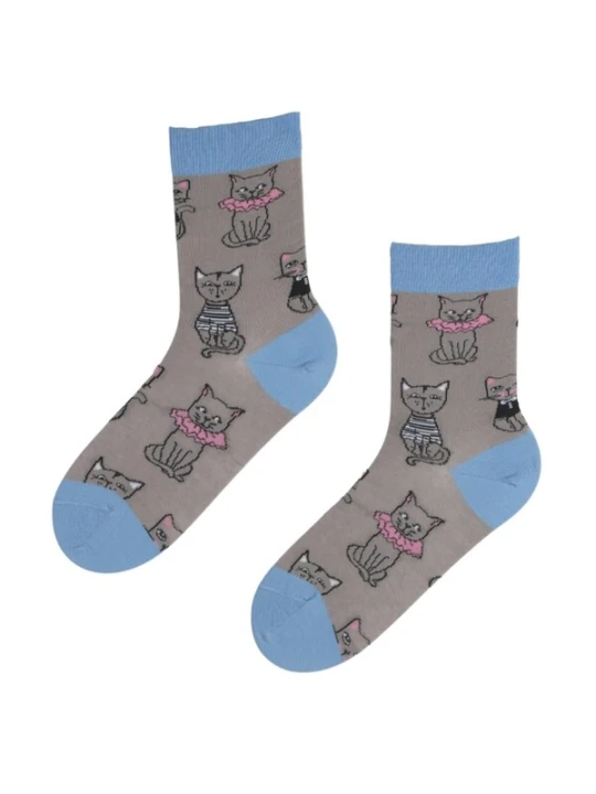 Obrázek produktu Sokisahtel Ponožky 'READY cotton socks with cats' mix barev