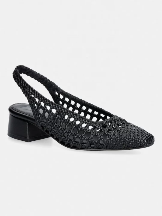 Obrázek produktu Souliers Martinez lodičky s otevřenou patou kožené NOVA TARRAGONA černá