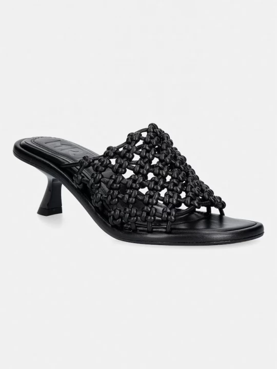 Obrázek produktu Souliers Martinez pantofle na vysokém podpatku dámské kožené MARIZA černá