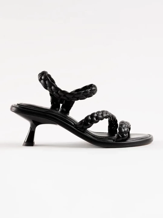 Obrázek produktu Souliers Martinez sandály na nízkém podpatku kožené ANAYA černá