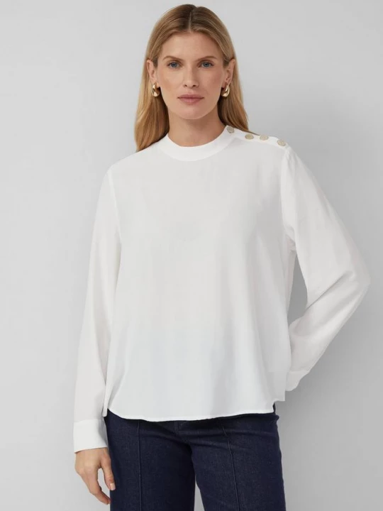 Obrázek produktu Splývavá viskózová halenka s knoflíky na bocích s.Oliver krémová