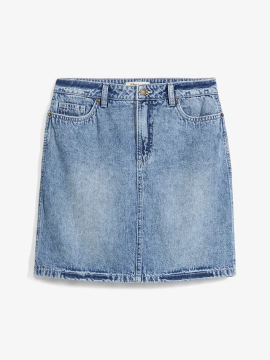 Obrázek produktu Spódnica dżinsowa mid waist, low stretch BonPrix niebieski