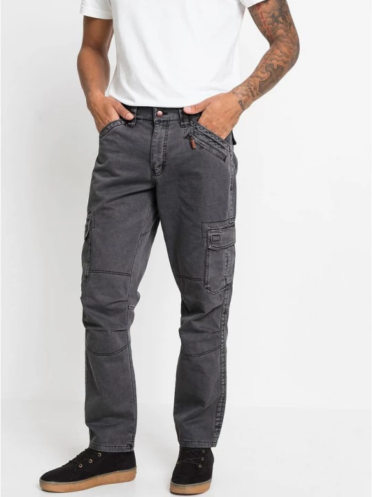 Obrázek produktu Spodnie bojówki, relaxed fit, straight BonPrix szary