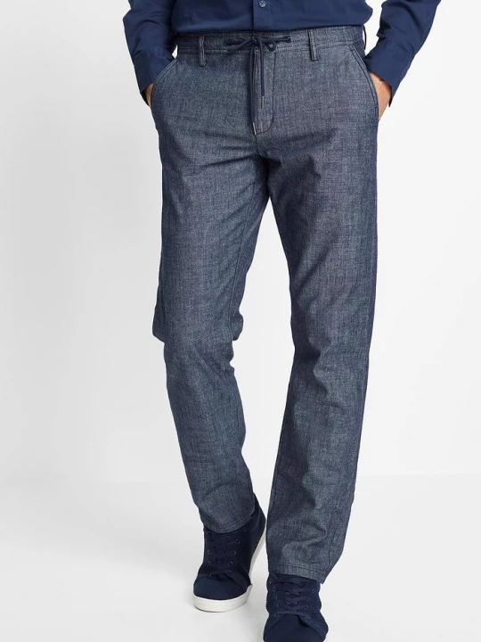 Obrázek produktu Spodnie chino chambray, Regular Fit Straight BonPrix niebieski