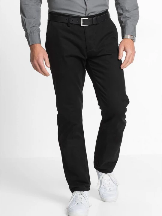 Obrázek produktu Spodnie chino Regular Fit Straight, z czystej bawełny BonPrix czarny