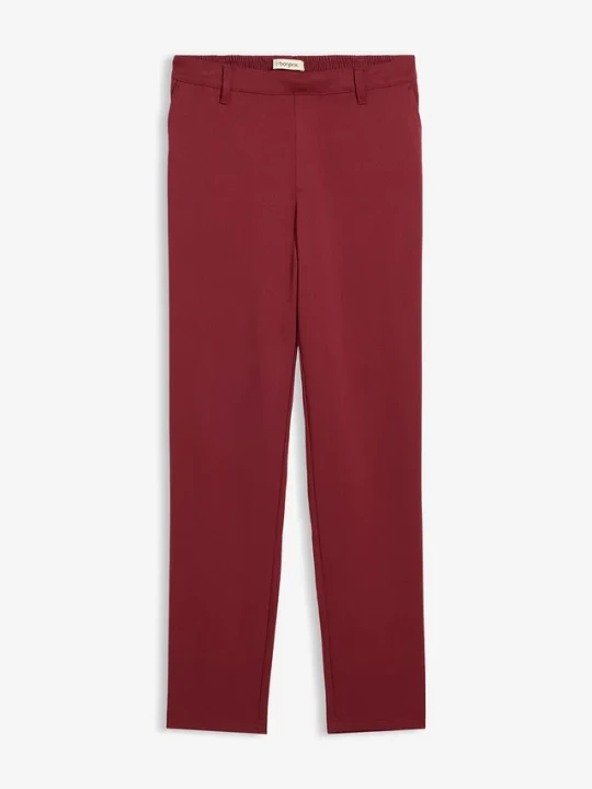Obrázek produktu Spodnie chino z mieszanki wiskozy BonPrix czerwony