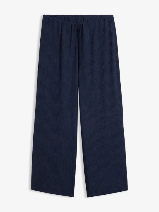 Obrázek produktu Spodnie culotte z materiału ze strukturą BonPrix niebieski