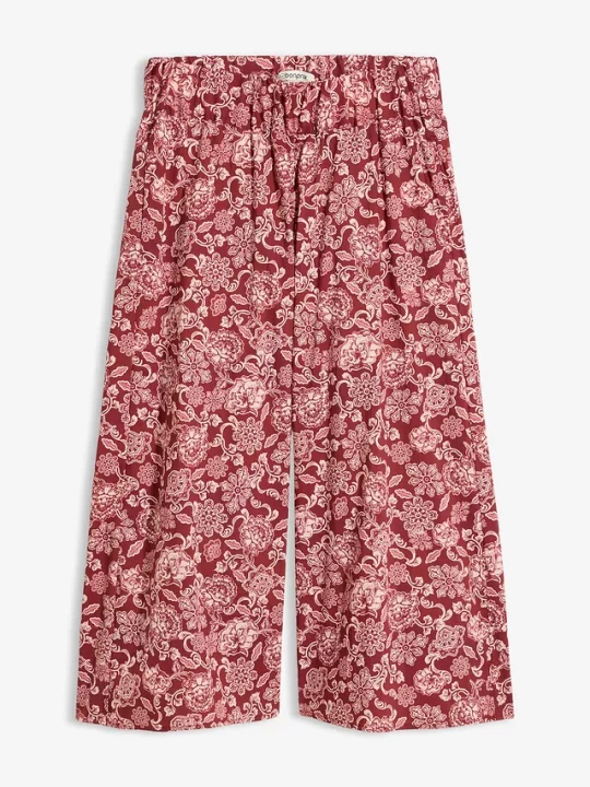 Obrázek produktu Spodnie culotte z przyjemnej w dotyku popeliny BonPrix czerwony