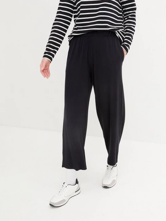 Obrázek produktu Spodnie shirtowe 7 / 8 high waist, 2 pary BonPrix czarny