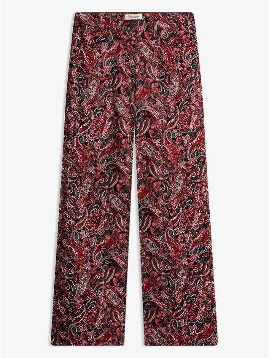Obrázek produktu Spodnie wide leg z mieszanki bawełny ze stretchem BonPrix beżowy