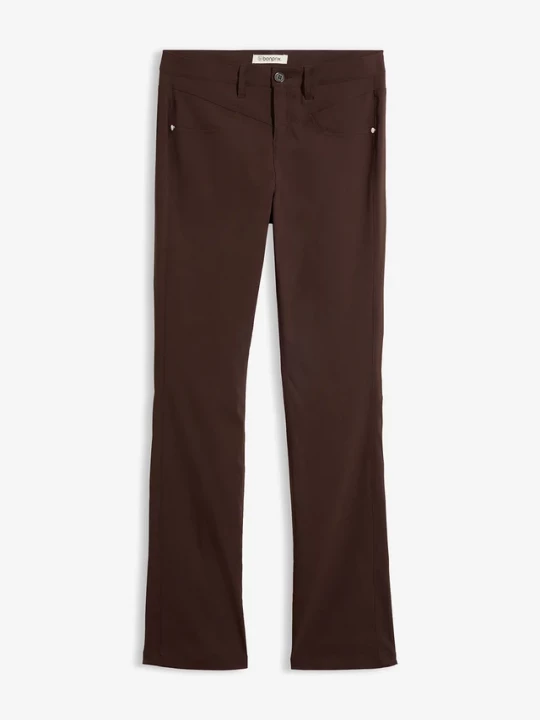 Obrázek produktu Spodnie z bengaliny ze stretchem o kroju bootcut, z mieszanki wiskozy BonPrix brązowy