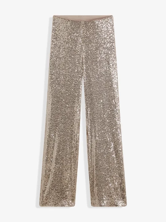 Obrázek produktu Spodnie z cekinami z wygodnym pasem BonPrix szary
