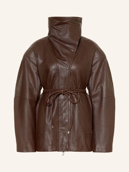 Obrázek produktu Sportmax Kožená Bunda Alaggio tmavě hnědá
