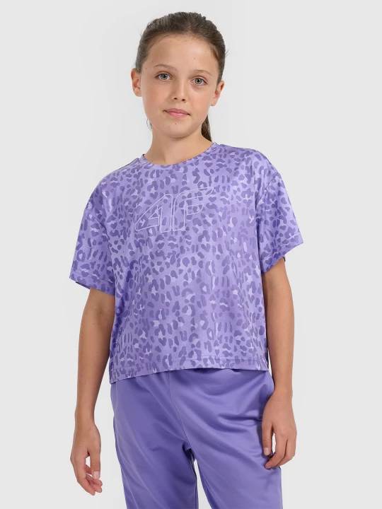 Obrázek produktu Sportovní crop-top rychleschnoucí dívčí - fialový 4F