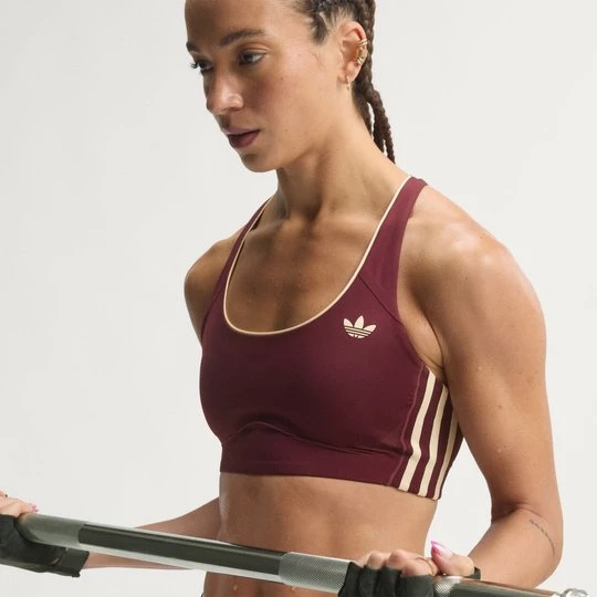 Obrázek produktu Sportovní podprsenka se střední oporou adidas Originals vínová