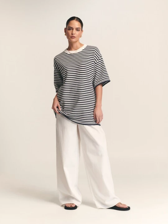 Obrázek produktu St MRLO Oversized tričko 'Vacation' námořnická modř / bílá