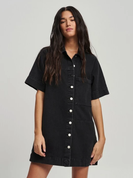Obrázek produktu St MRLO Šaty 'DENIM SHIRT DRESS'  černá