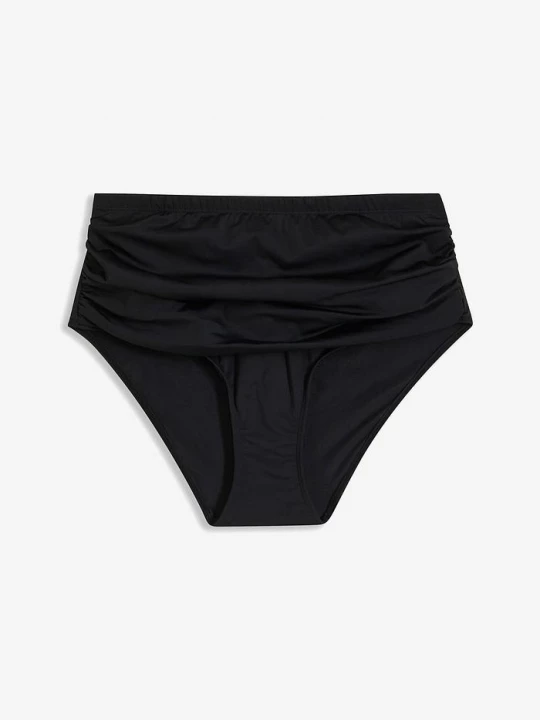Obrázek produktu Stahovací bikinové kalhotky s vysokým pasem, lehký tvarující efekt, s řasením BonPrix