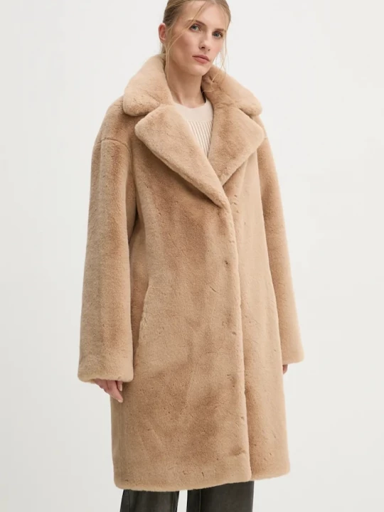 Obrázek produktu Stand Studio kabát z umělé kožešiny dámský Camille Cocoon Coat béžová