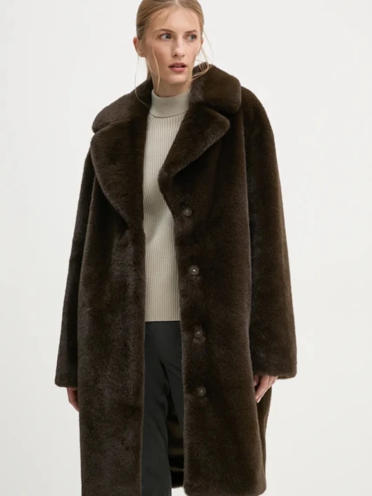Obrázek produktu Stand Studio kabát z umělé kožešiny dámský Camille Cocoon Coat hnědá