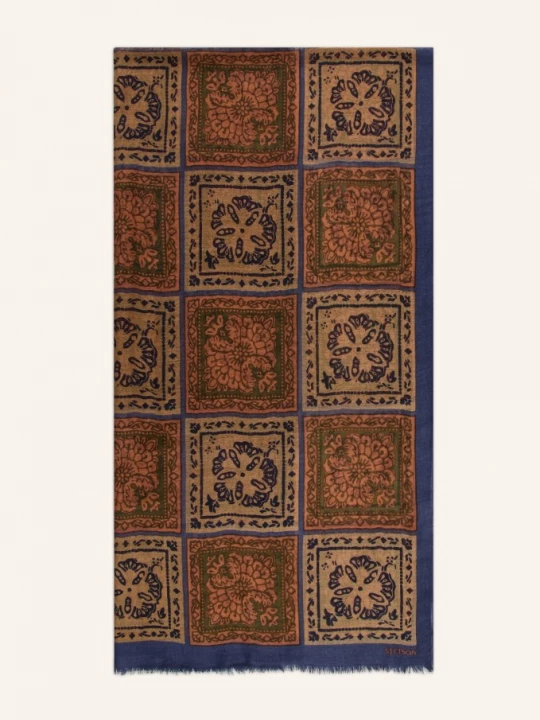 Obrázek produktu Stetson Šála Summer Tiles béžová / hnědá / modrá
