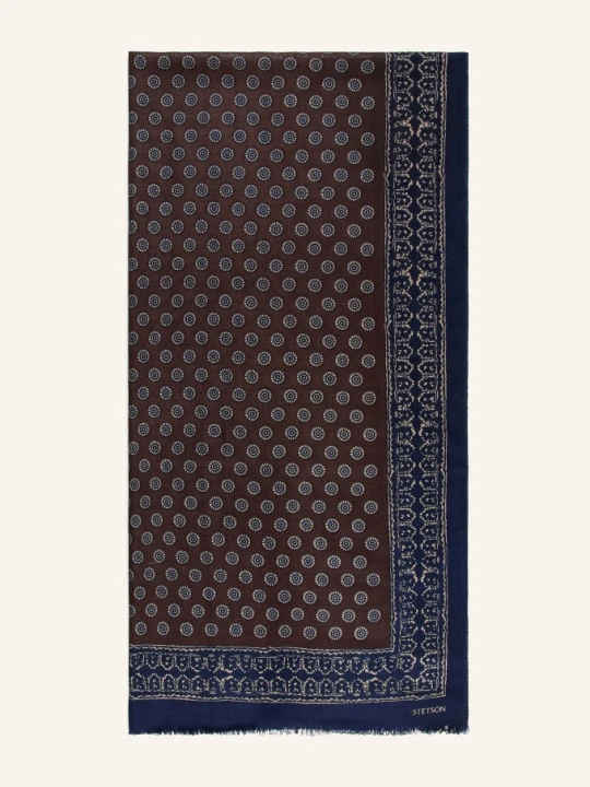 Obrázek produktu Stetson Šála tmavě modrá / tmavě hnědá / krémová