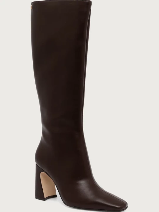 Obrázek produktu Steve Madden kozačky nad kolena dámské kožené Flares-H hnědá