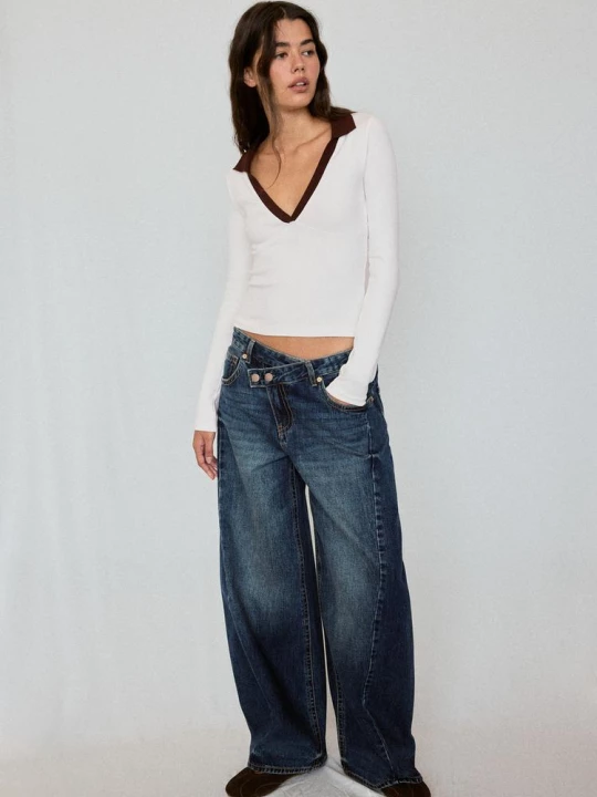 Obrázek produktu Stradivarius B03 Strečová Polokošile Ecru