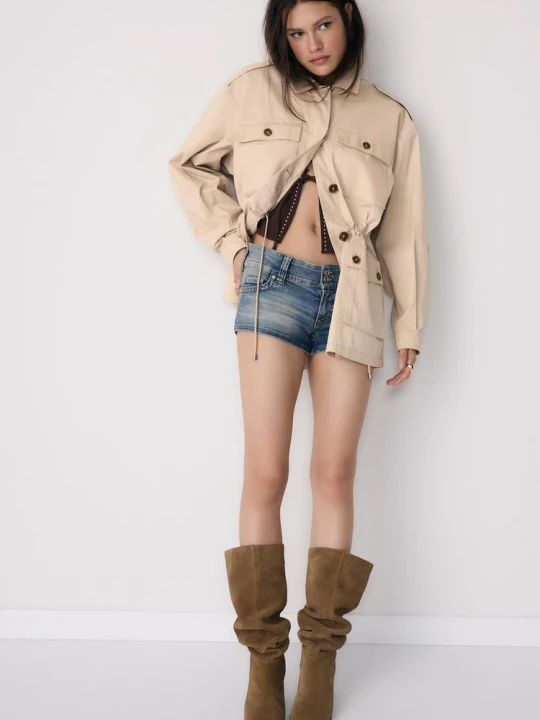 Obrázek produktu Stradivarius Bavlněná Parka S Kapsami Stone