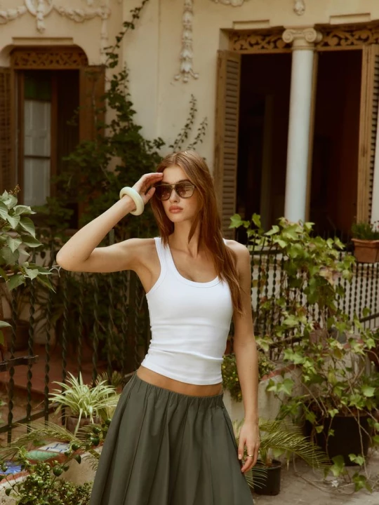 Obrázek produktu Stradivarius Bavlněné Žebrované Tílko S Vykrojenými Zády White