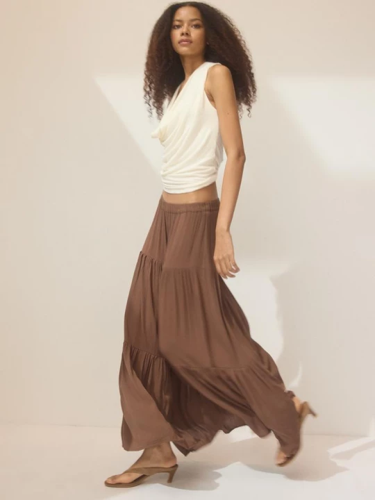Obrázek produktu Stradivarius Boho Midi Sukně Brown