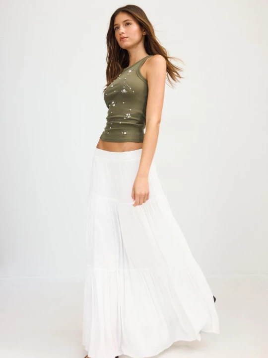 Obrázek produktu Stradivarius Boho Midi Sukně White