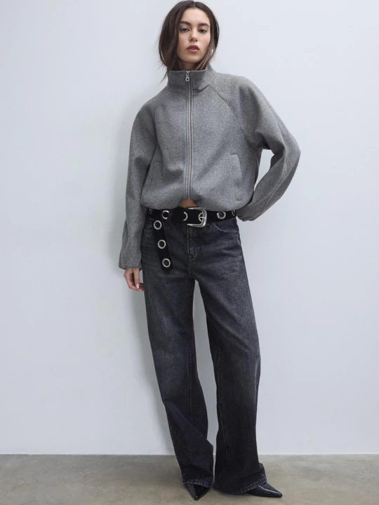 Obrázek produktu Stradivarius Bomber Bunda Z Jemné Látky S Nafouknutým Efektem Dark Grey