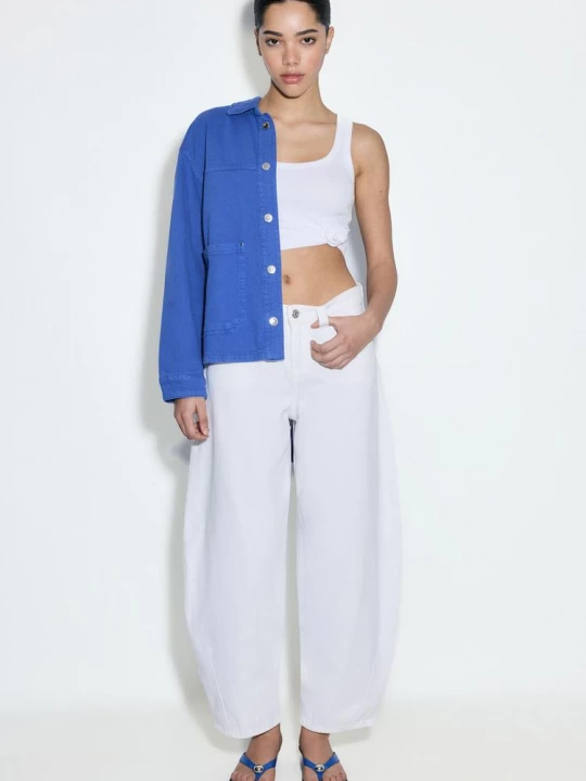 Obrázek produktu Stradivarius Bunda S Nakládanými Kapsami Electric Blue