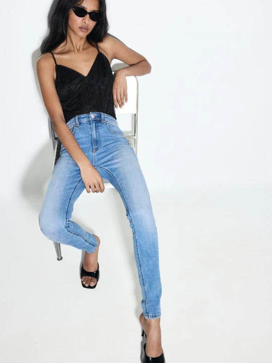Obrázek produktu Stradivarius D07 Skinny Džíny S Vysokým Pasem Světle Modrá